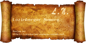 Lozinberger Nemere névjegykártya